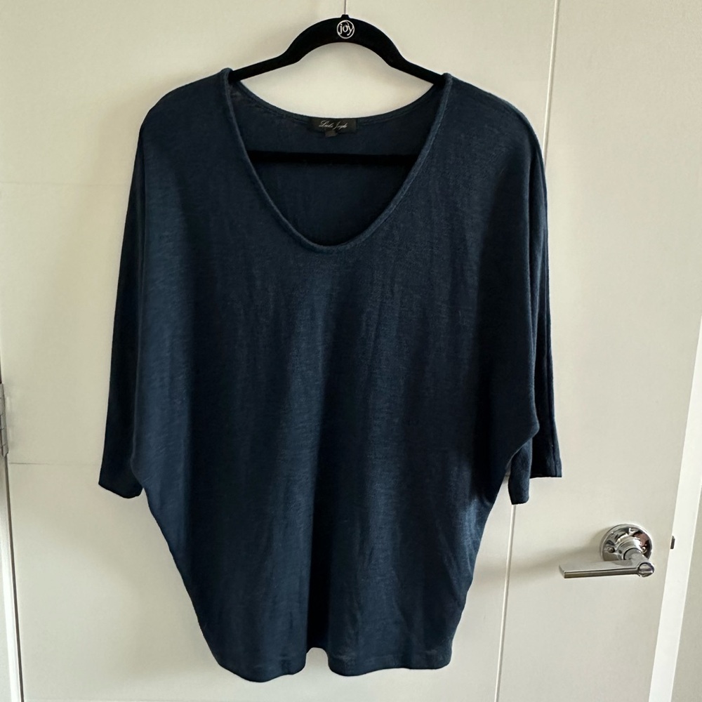 3-4 sleeves, scoop neckline, teal, tunic top